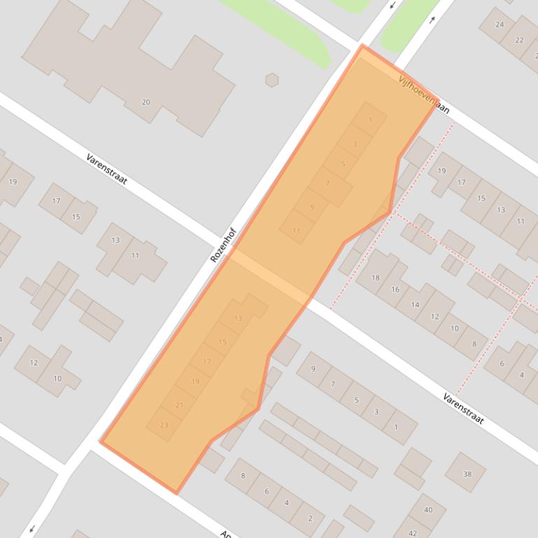 Kaart van postcodegebied 4941XH.