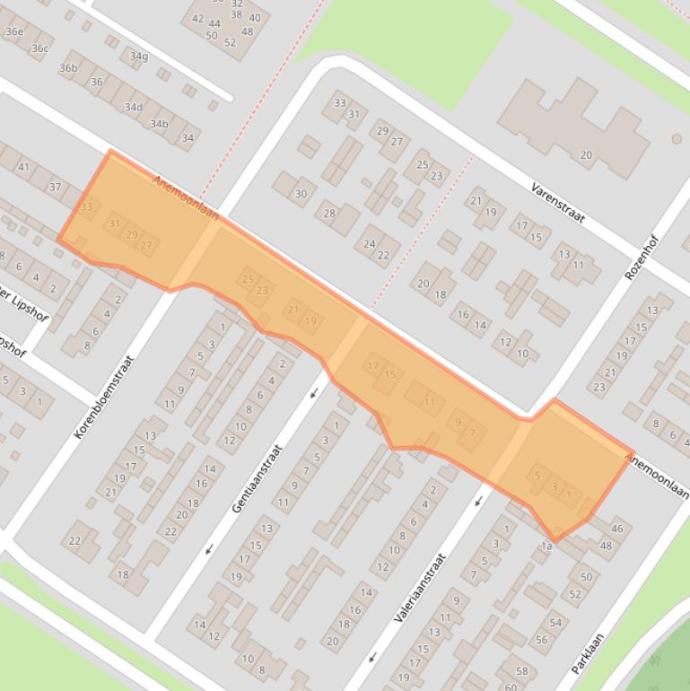 Kaart van postcodegebied 4941XJ.