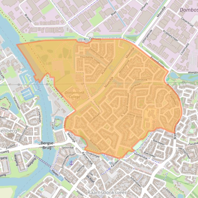 Kaart van postcodegebied 4942.