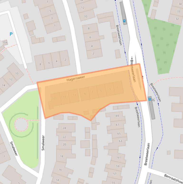 Kaart van postcodegebied 4942AM.