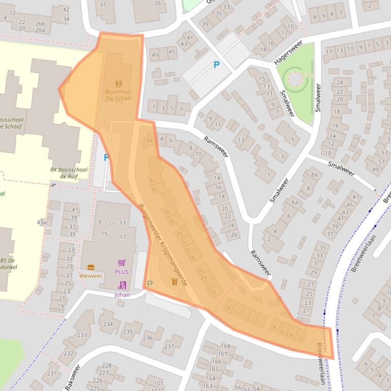 Kaart van postcodegebied 4942AW.