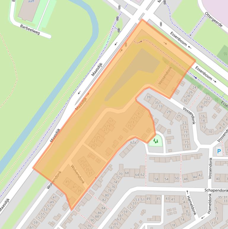 Kaart van postcodegebied 4942CA.