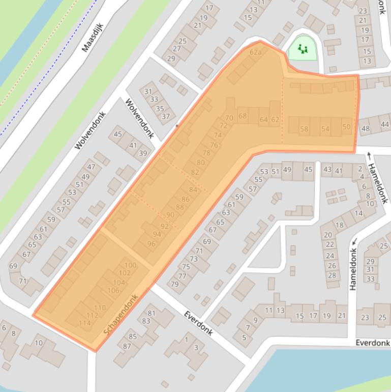 Kaart van postcodegebied 4942CG.