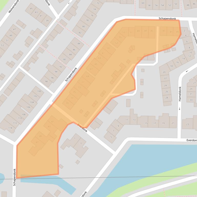 Kaart van postcodegebied 4942CJ.