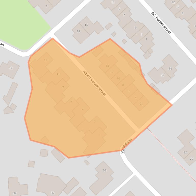 Kaart van postcodegebied 4942DJ.