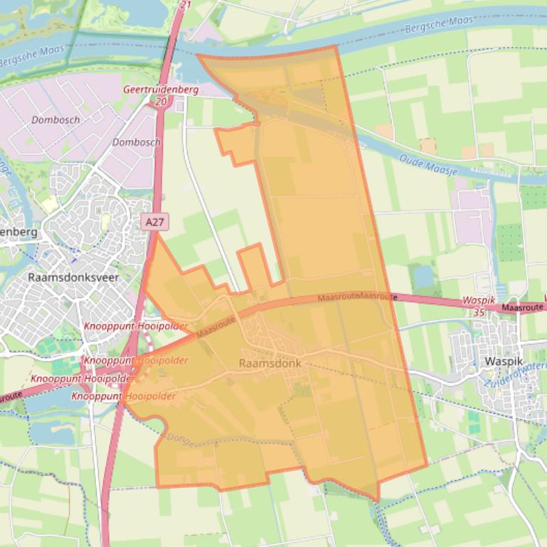 Kaartafbeelding, ingezoomd op postcodegebied 4944.