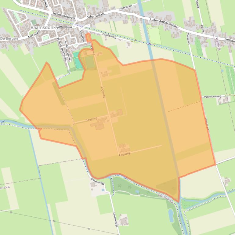 Kaart van postcodegebied 4944AR.