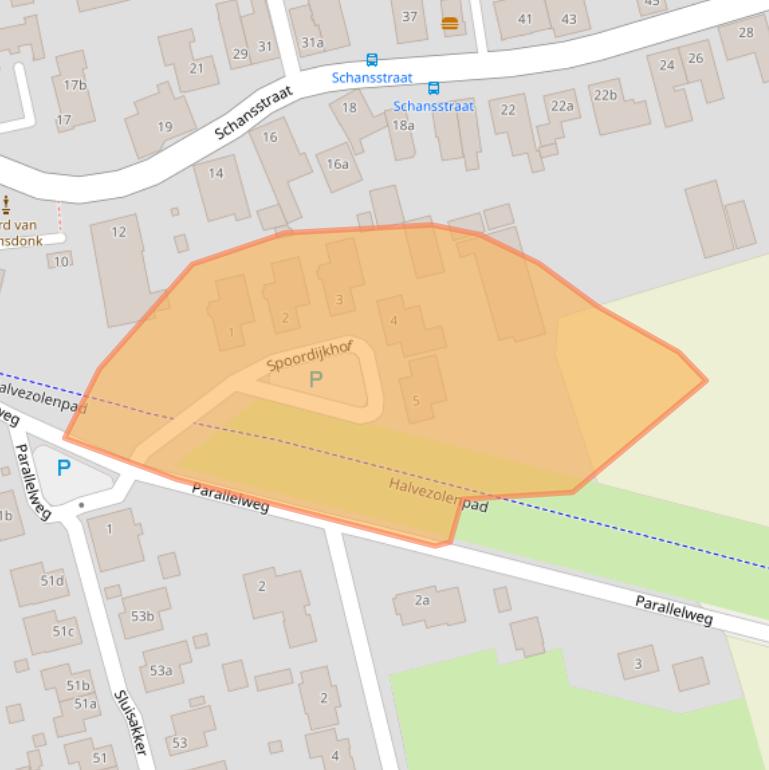 Kaart van postcodegebied 4944AZ.