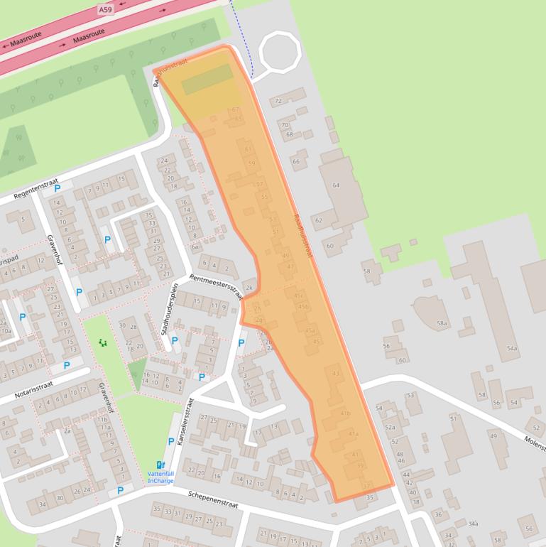 Kaart van postcodegebied 4944VG.