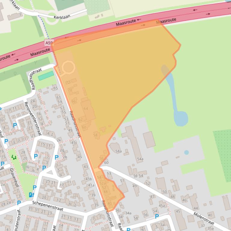 Kaart van postcodegebied 4944VJ.