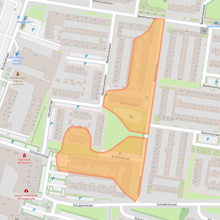 Kaart van postcodegebied 5011DA.