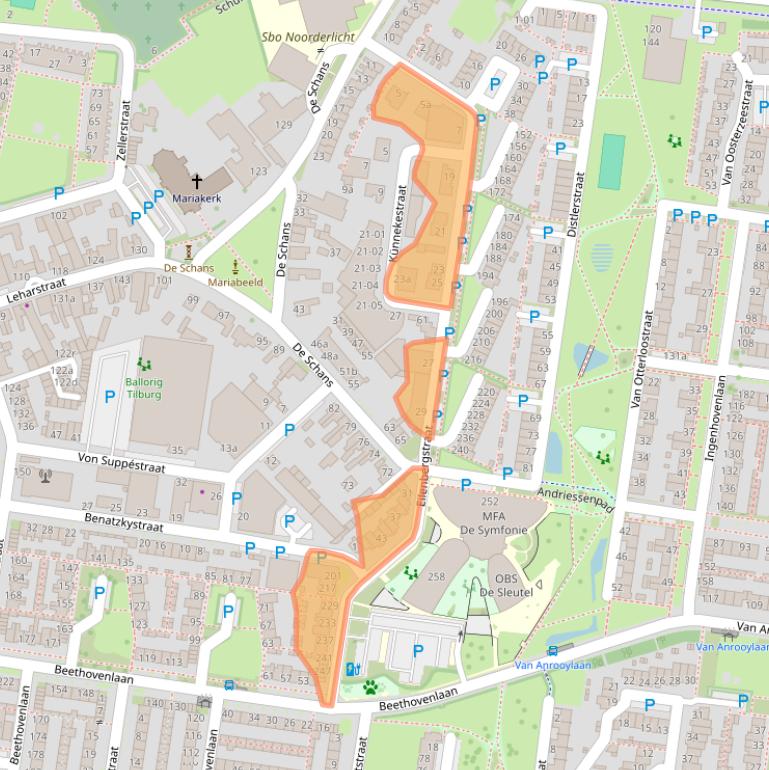 Kaart van postcodegebied 5011EA.