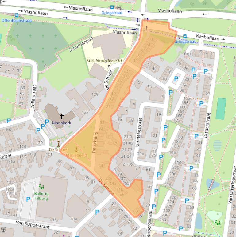 Kaart van postcodegebied 5011EM.