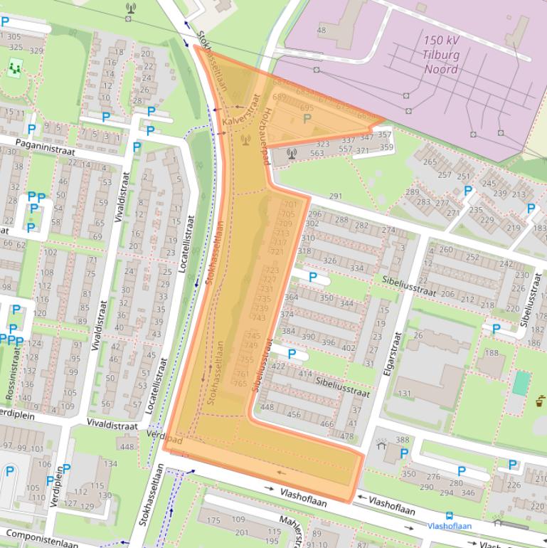 Kaart van postcodegebied 5011JR.