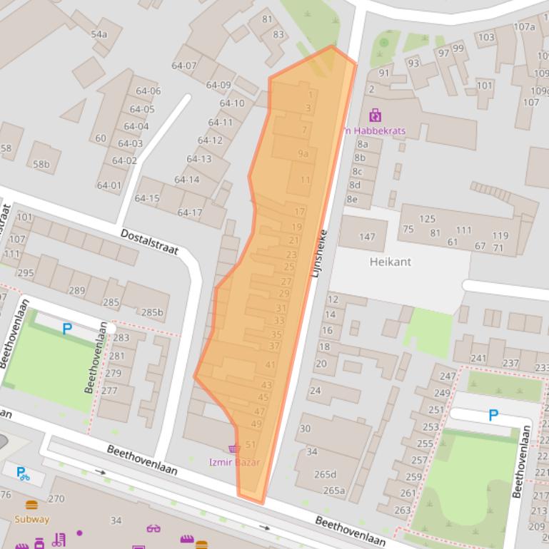 Kaart van postcodegebied 5011LB.