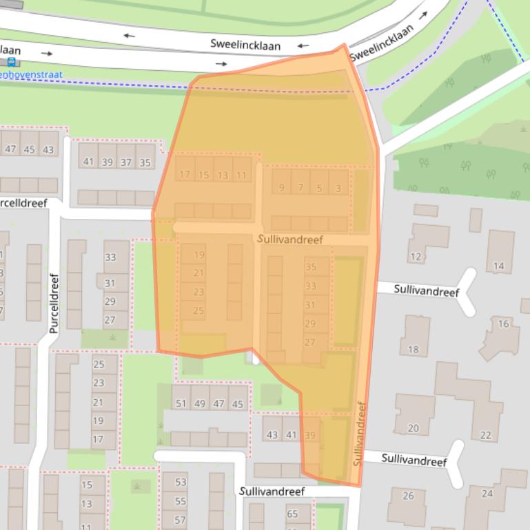 Kaart van postcodegebied 5012AM.