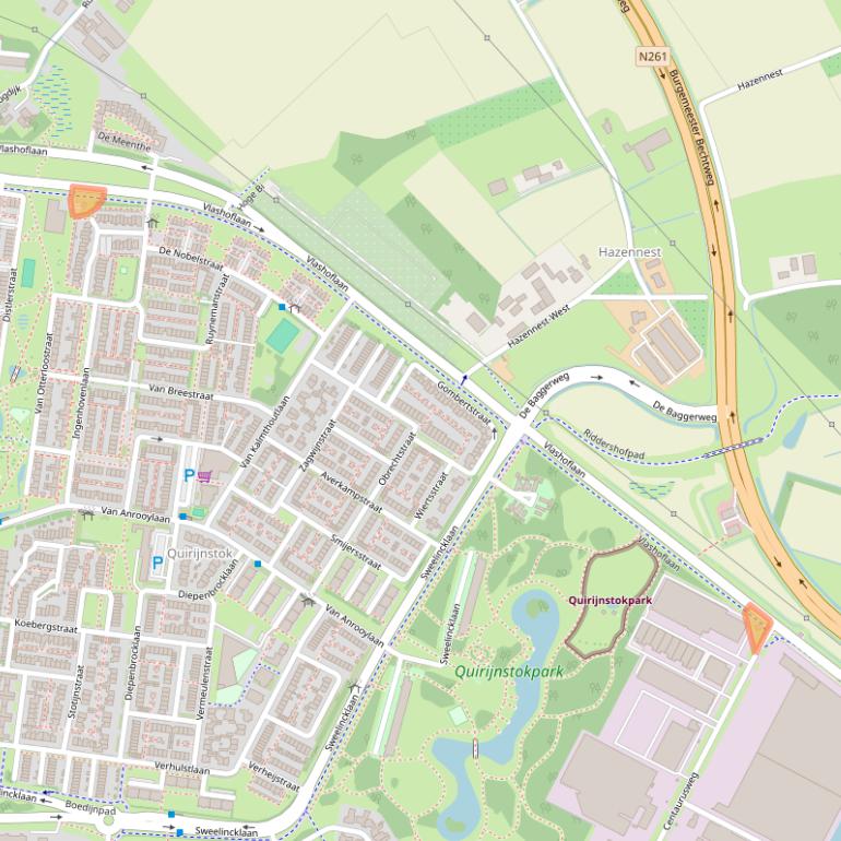 Kaart van postcodegebied 5012BZ.