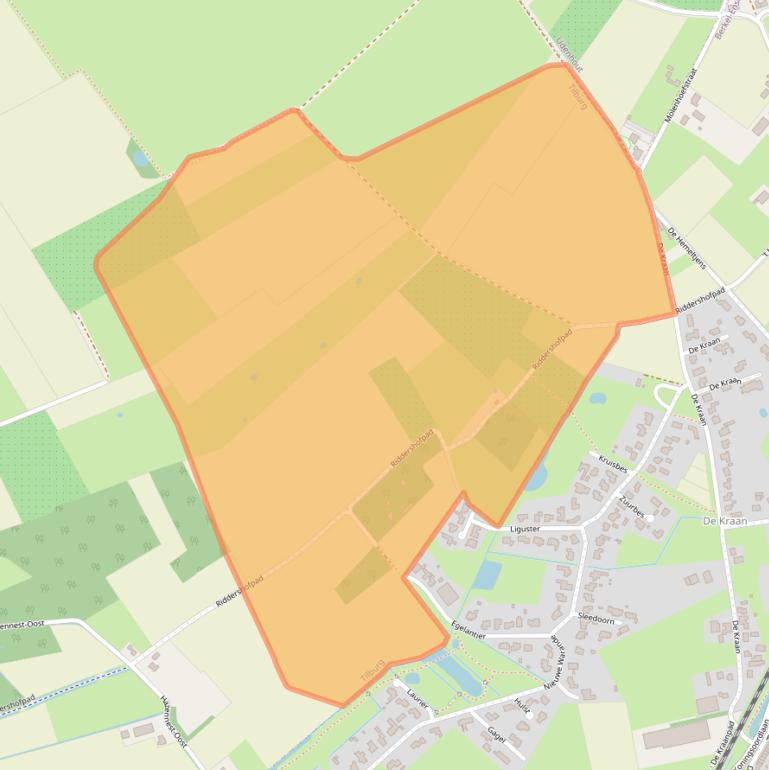 Kaart van postcodegebied 5012TG.