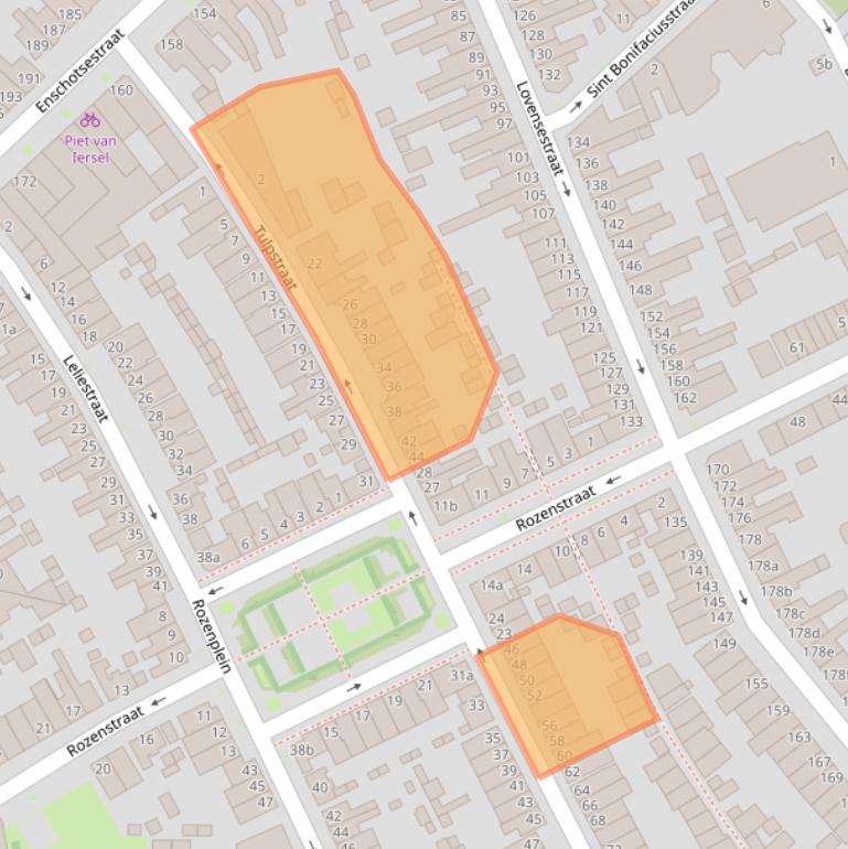 Kaart van postcodegebied 5014AC.