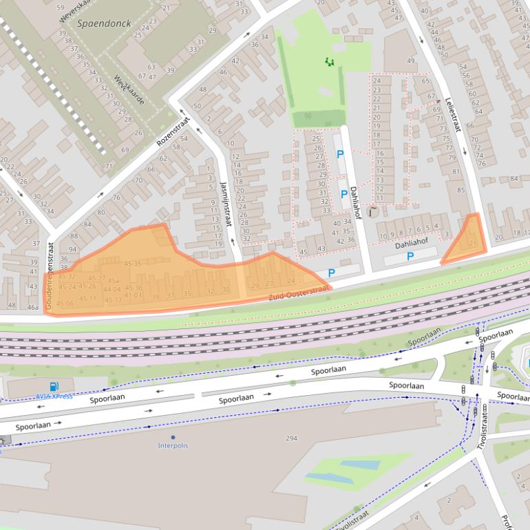 Kaart van postcodegebied 5014BB.