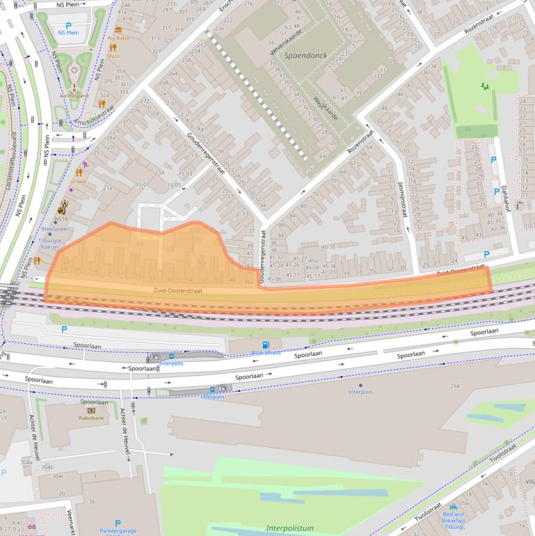 Kaart van postcodegebied 5014BC.