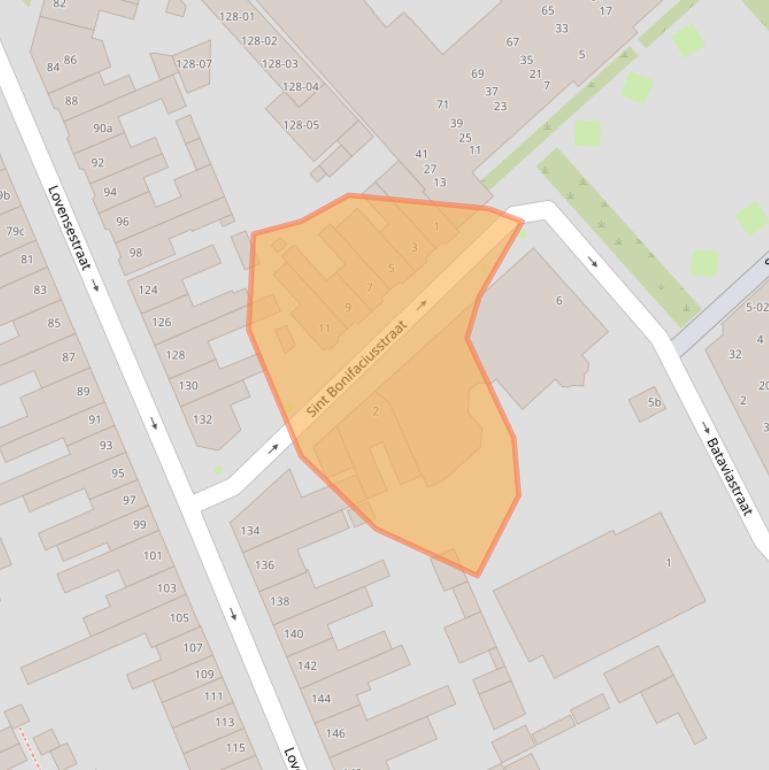 Kaart van postcodegebied 5014BZ.