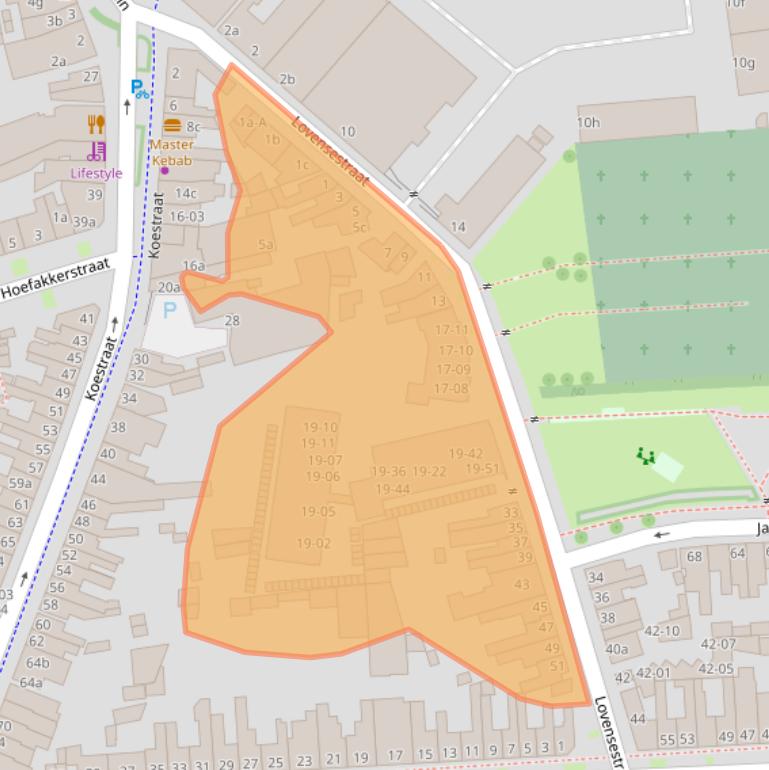 Kaart van postcodegebied 5014DM.