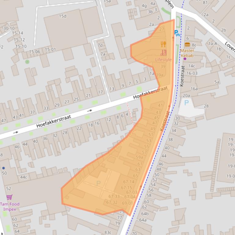 Kaart van postcodegebied 5014EA.