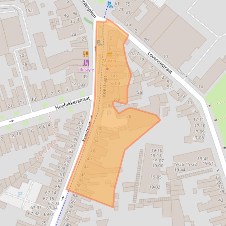 Kaart van postcodegebied 5014ED.