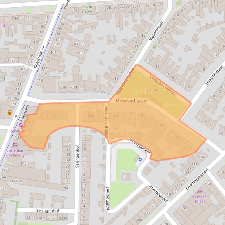Kaart van postcodegebied 5014EJ.