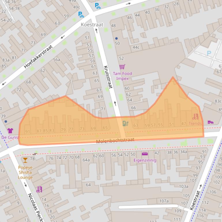 Kaart van postcodegebied 5014EN.