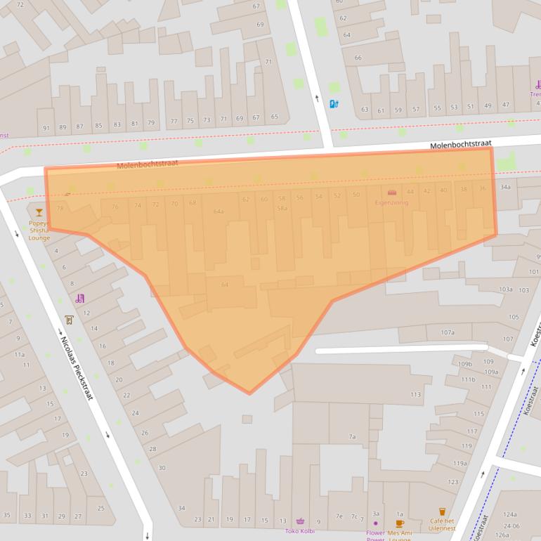 Kaart van postcodegebied 5014ER.