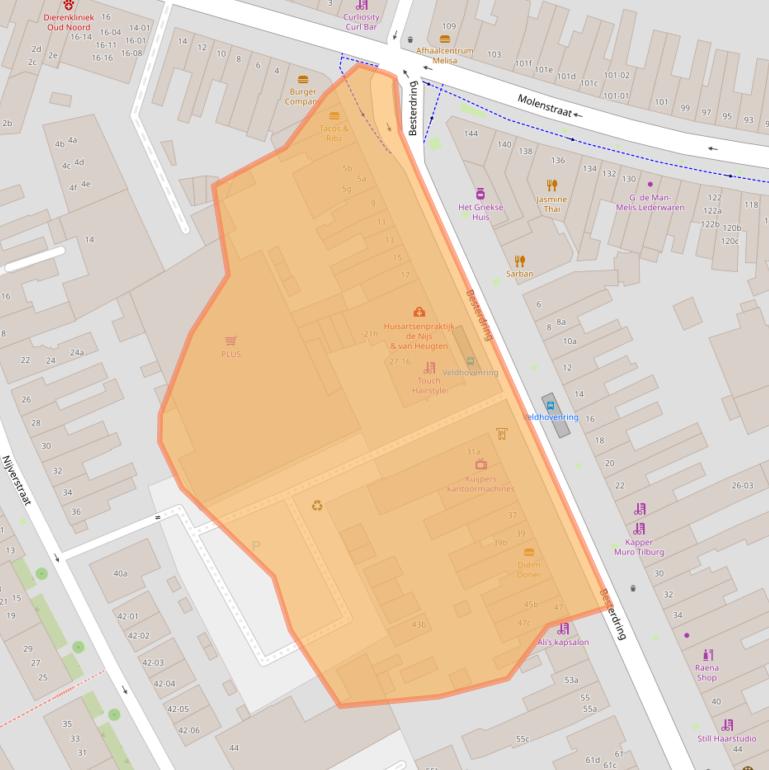 Kaart van postcodegebied 5014HG.