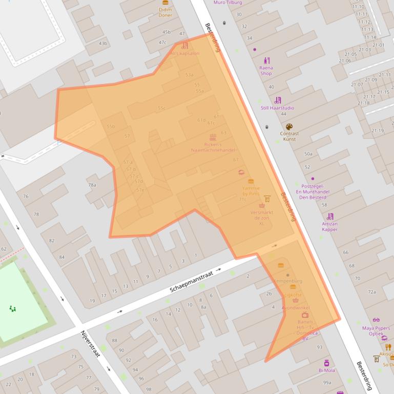 Kaart van postcodegebied 5014HH.