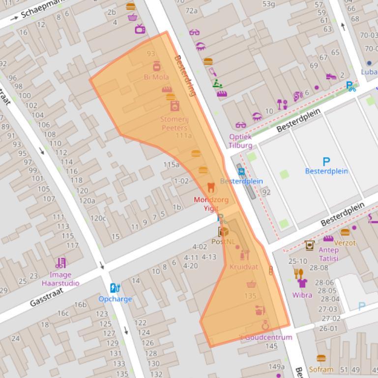 Kaart van postcodegebied 5014HJ.