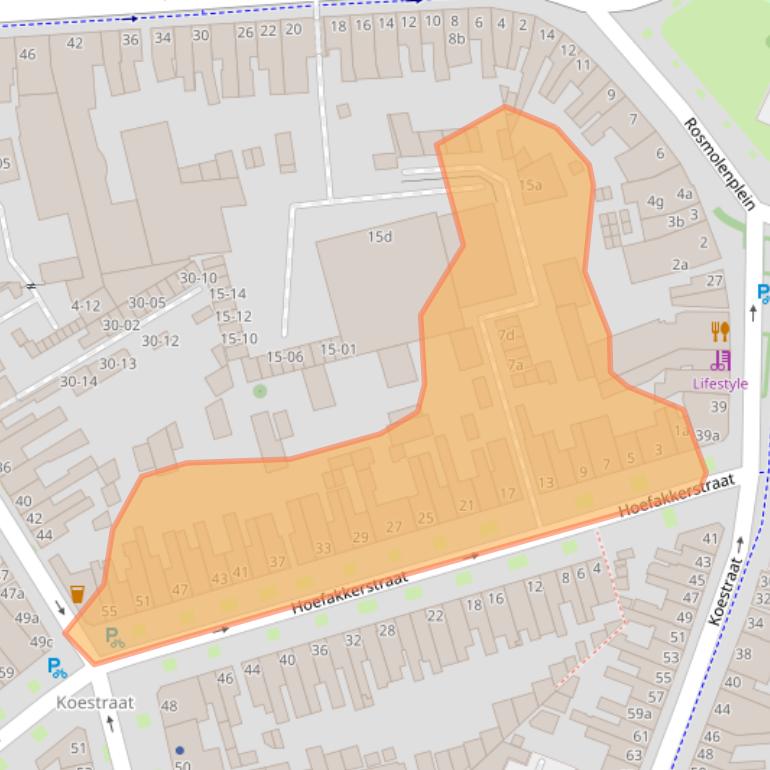 Kaart van postcodegebied 5014JA.