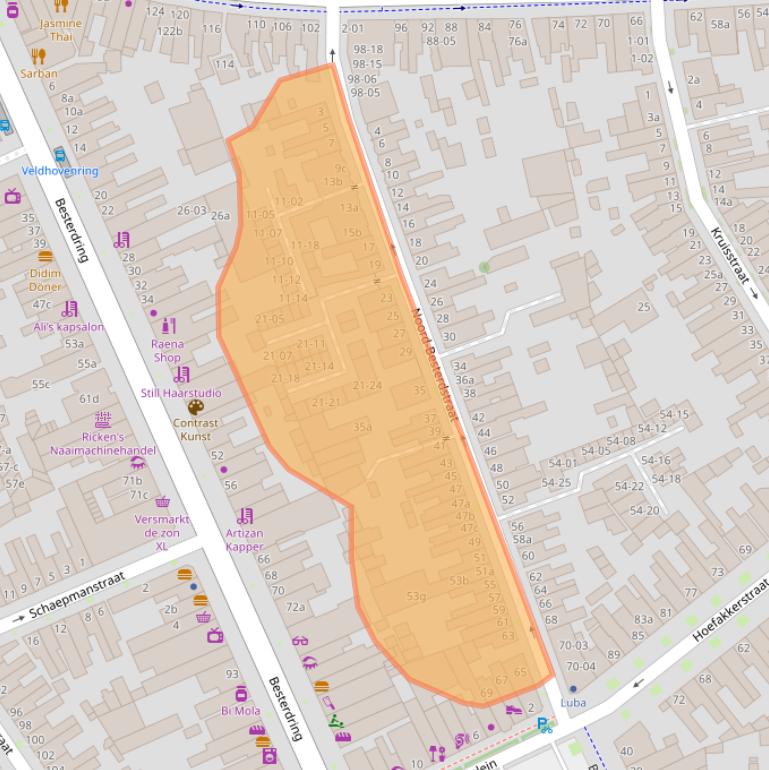 Kaart van postcodegebied 5014JE.
