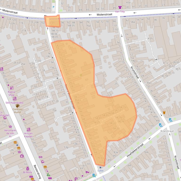 Kaart van postcodegebied 5014JG.