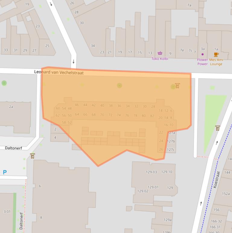 Kaart van postcodegebied 5014JZ.