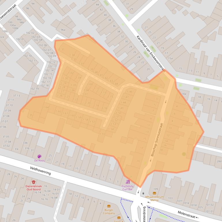 Kaart van postcodegebied 5014LA.