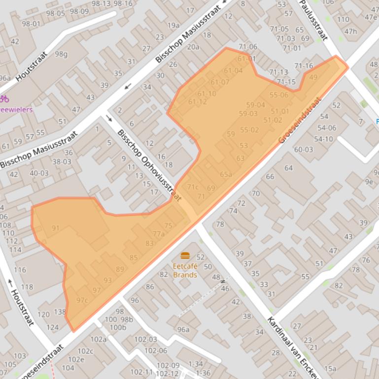 Kaart van postcodegebied 5014LV.