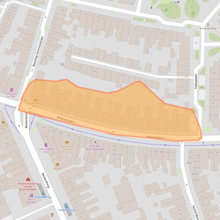 Kaart van postcodegebied 5014NC.