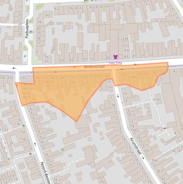 Kaart van postcodegebied 5014NE.