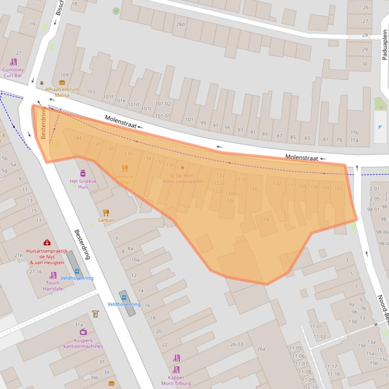 Kaart van postcodegebied 5014NG.