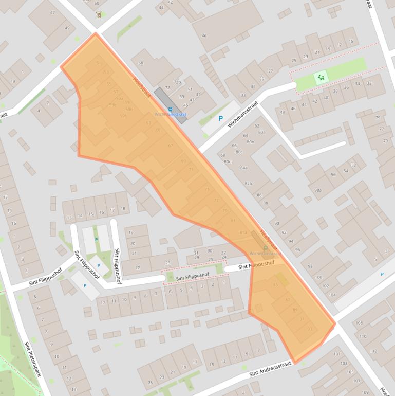 Kaart van postcodegebied 5014NH.