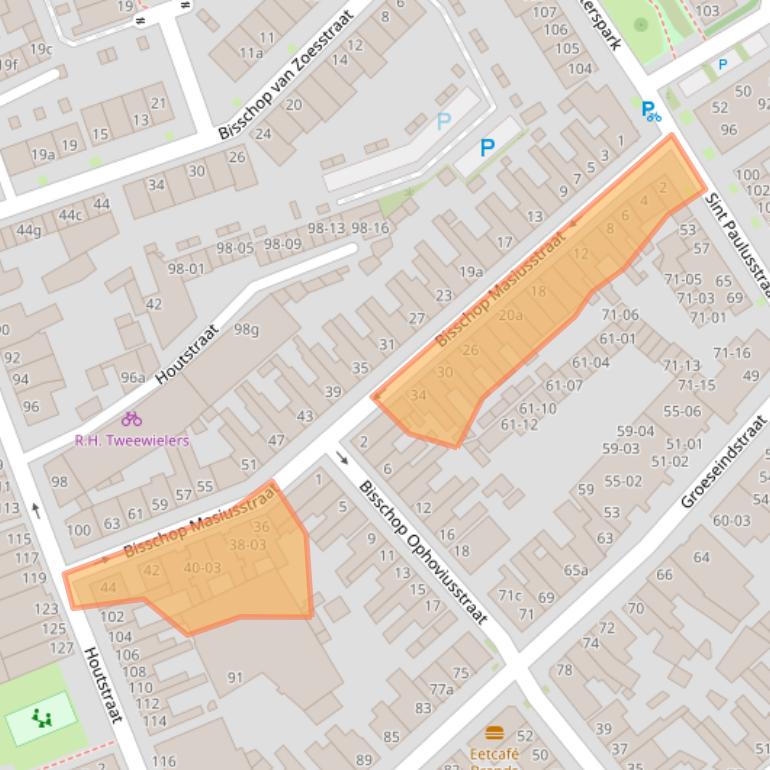 Kaart van postcodegebied 5014PB.