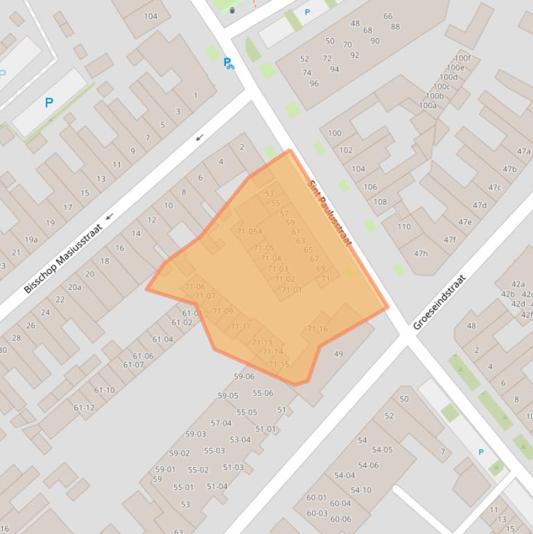 Kaart van postcodegebied 5014PE.