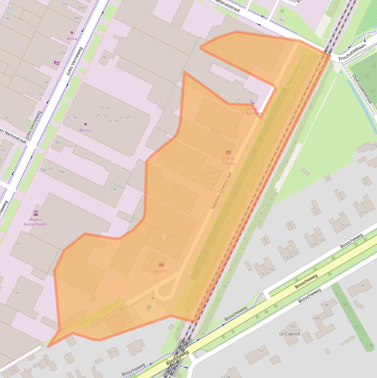 Kaart van postcodegebied 5015BA.