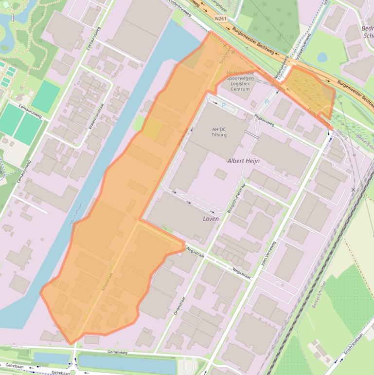 Kaart van postcodegebied 5015BT.