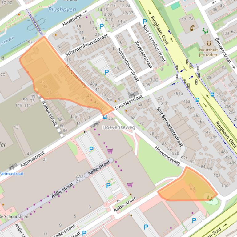 Kaart van postcodegebied 5017AD.